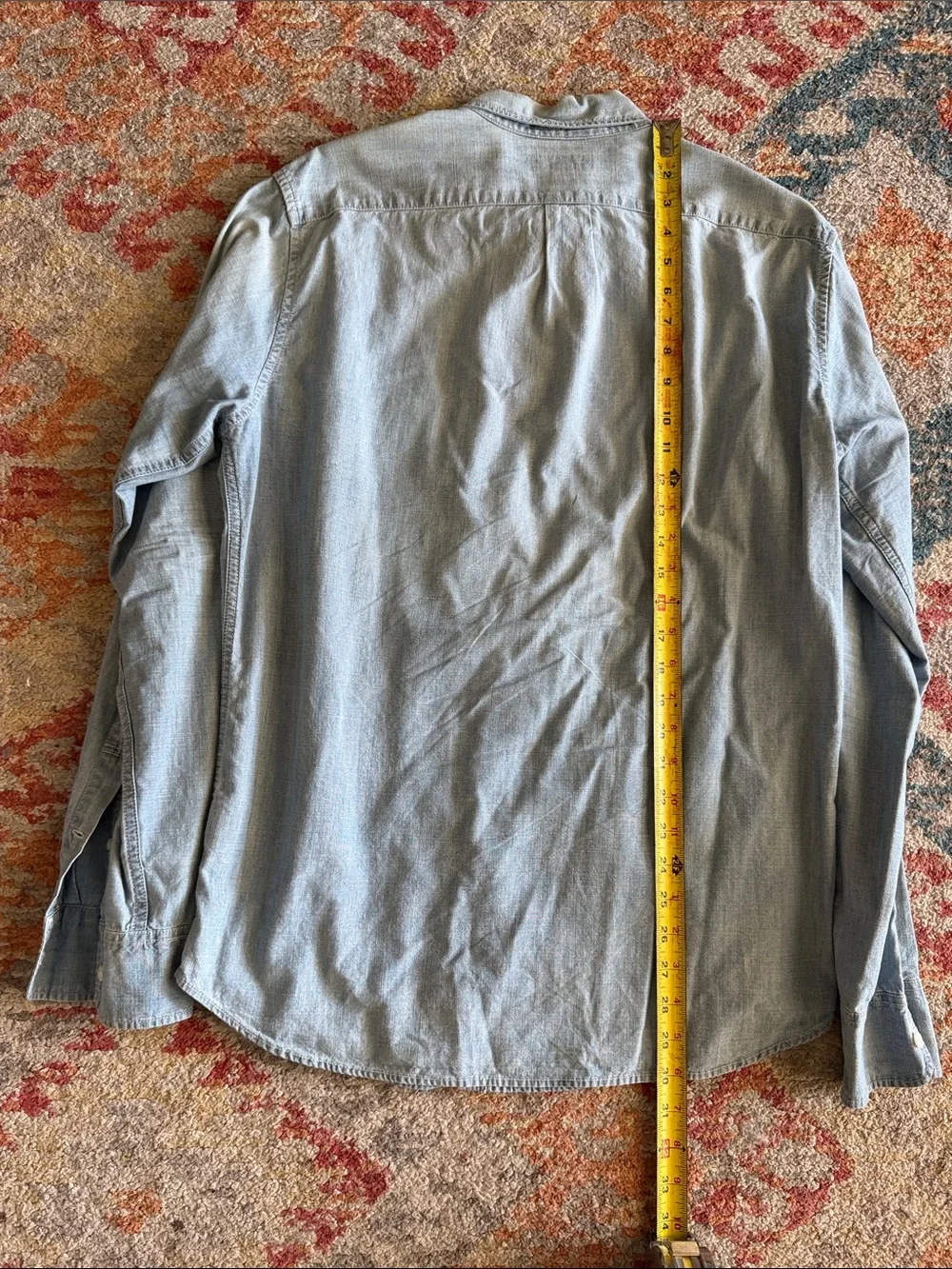 J. Crew Light Blue Denim Men's Button-Up Shirt